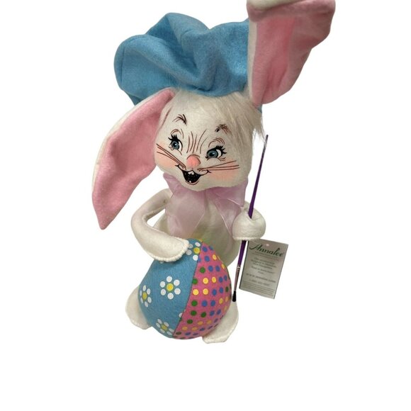 Annalee Poseable 12" Bunny Rabbit Artist Paint Easter Doll Large Cotton Tail NEW - Picture 4 of 9